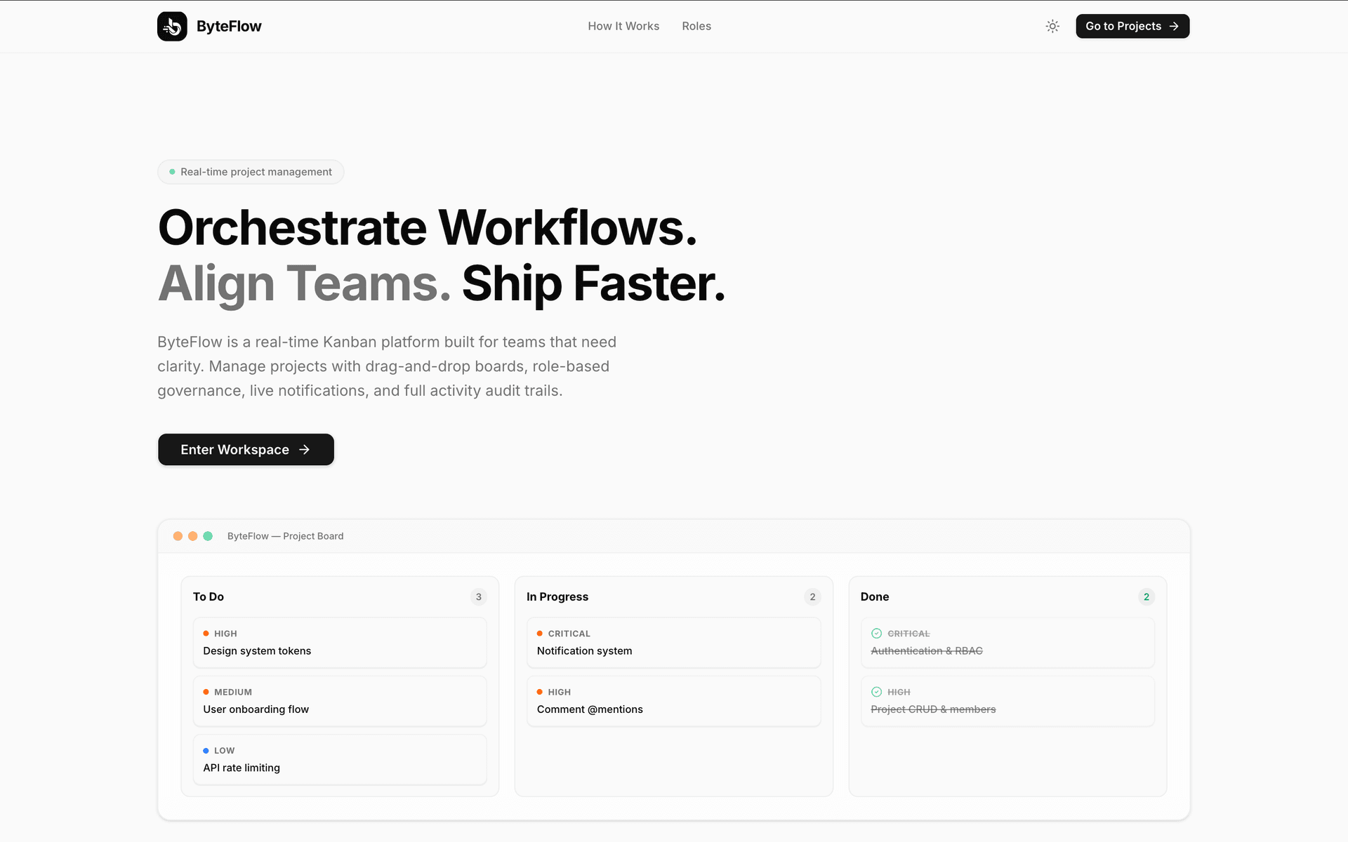 byteFlow interface preview